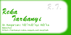 reka tarkanyi business card